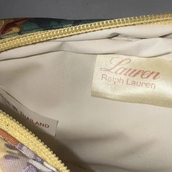 Vintage Lauren Ralph Lauren Yellow Floral CottageCore Mini Cosmetic Jewelry Case - Picture 5 of 13